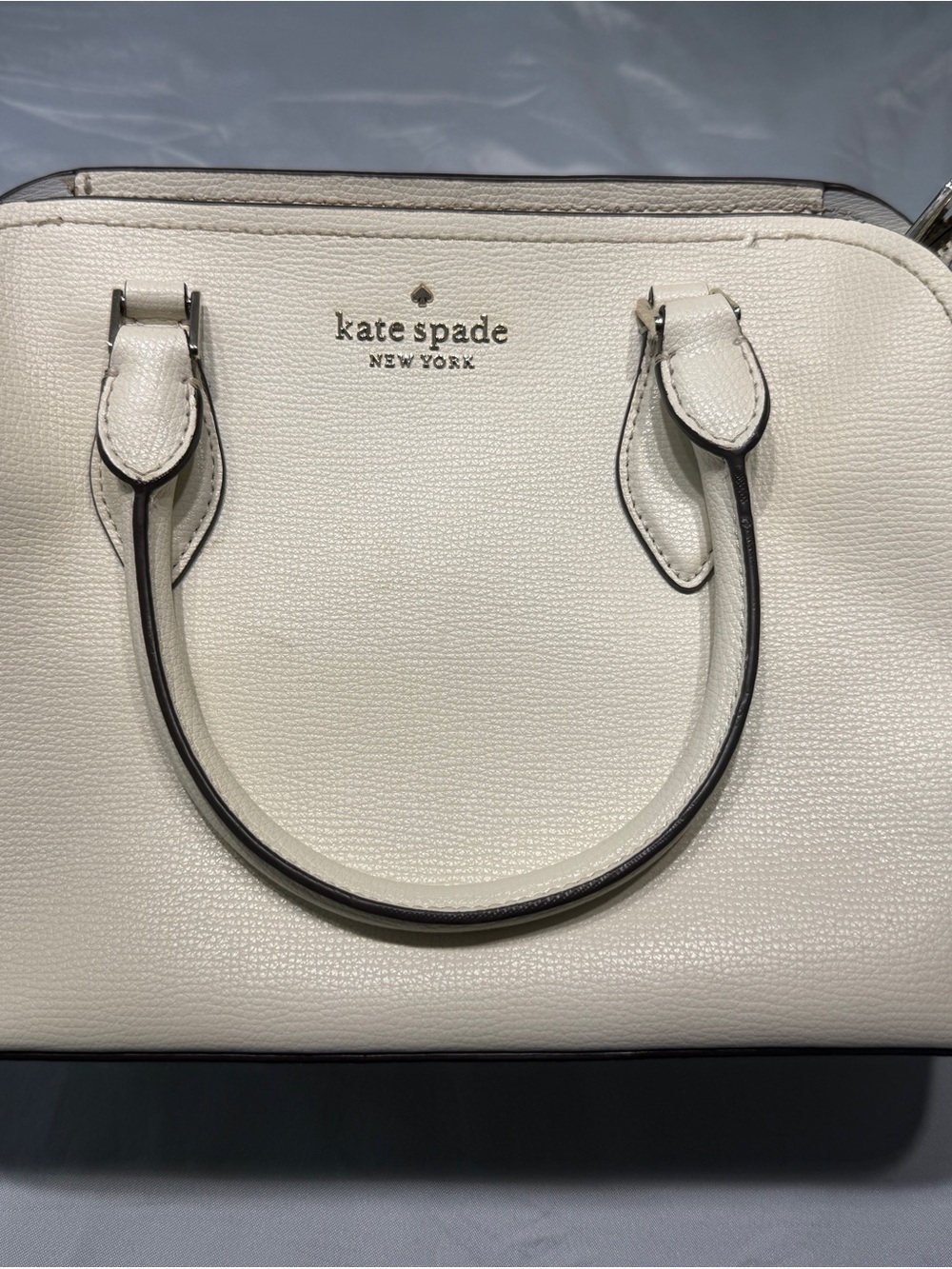 kate spade New York Cream Leather Dome Satchel